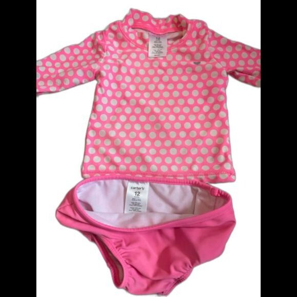 Carter's‎ Swimsuit Rash Guard Girls swim 12M - Picture 2 of 4